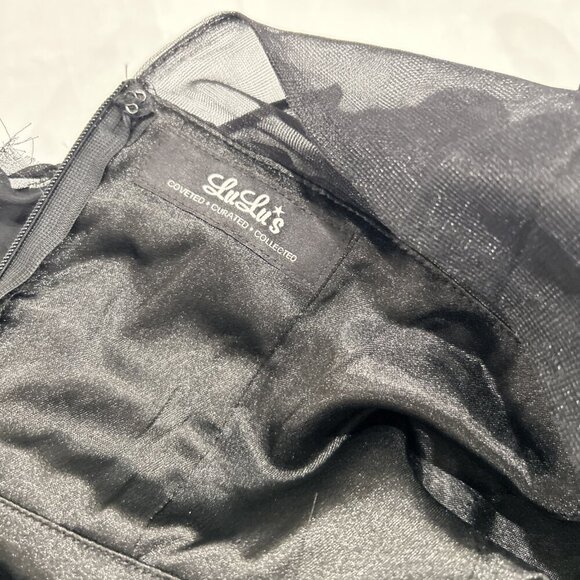 LuLus Prom Dress XXS I’m Flattered Black Embroider Maxi Pleated Skirt Sheer Top‎ - Picture 11 of 11